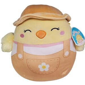 Aimee The Chick Squishmallow with Overalls 12 inch Hat 2021 Easter Plush